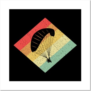 Retro Vintage 80s Paragliding Gift For Paragliders Posters and Art